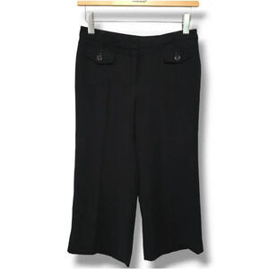 WHBM White House Black Market women's black wide leg careerwear capri pants